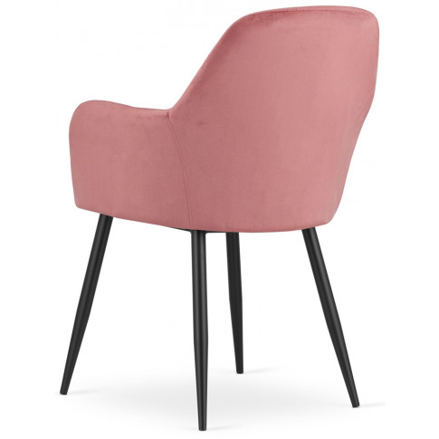 zestaw 2 różowych krzeseł metalowych tapicerowanych do jadalni waris