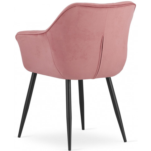 2x rozowe welurowe krzeslo z pikowanym oparciem daris