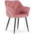 Komplet różowych krzeseł z podłokietnikami 2 szt. do salonu - Daris