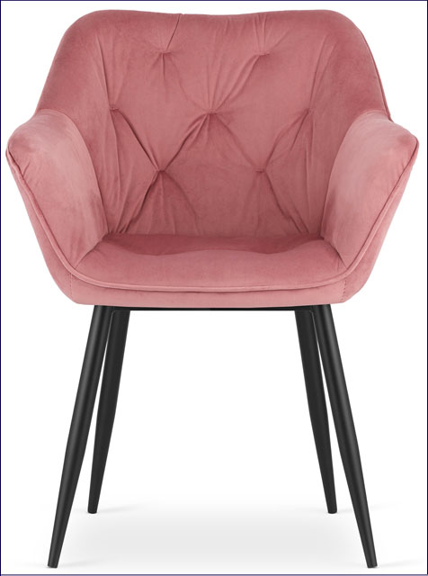 Komplet 2 miękkich różowych krzeseł kuchennych Daris