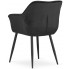 2 sztuki czarnego aksamitnego krzesła z podlokietnikami fotel daris