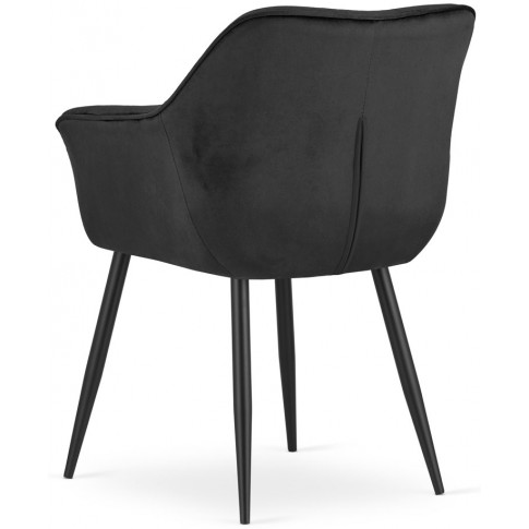 2 sztuki czarnego aksamitnego krzesła z podlokietnikami fotel daris