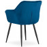 2 metalowe tapicerowane welwetowe krzesła do salonu niebieskie daris