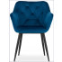zestaw 2 aksamitnych krzeseł z pikowanym siedziskiem daris niebieski