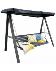 Szara huśtawka ogrodowa z daszkiem 160 cm - Kaori 4X w sklepie Edinos.pl