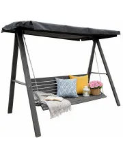 Szara huśtawka ogrodowa drewniana 180 cm - Kaori 4X w sklepie Edinos.pl