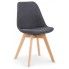 Zdjęcie produktu Stylowe tapicerowane krzesło drewniane Nives - ciemny popiel.