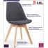Fotografia Stylowe tapicerowane krzesło drewniane Nives - ciemny popiel z kategorii Krzesła tapicerowane