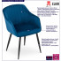 Infografika kompletu 2 sztuk welwetowych krzeseł puerto niebieski