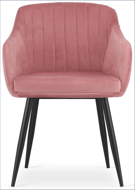 Komplet 2 tapicerowanych krzeseł welurowych w kolorze różowym Puerto
