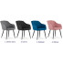 kolory kompletu 2 tapicerowanych metalowych krzeseł puerto