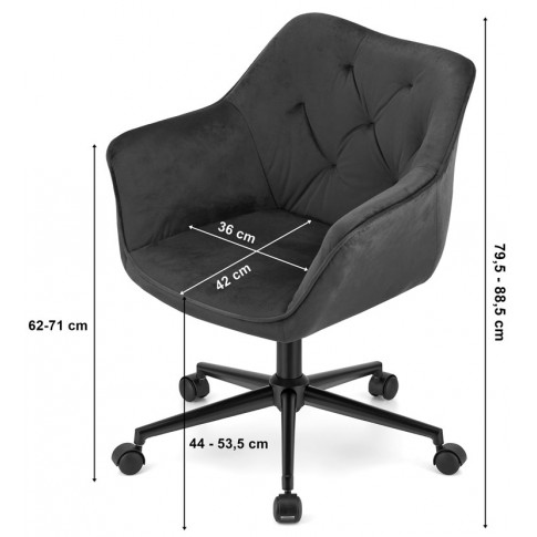 wymiary krzesła biurowego obrotowego roco