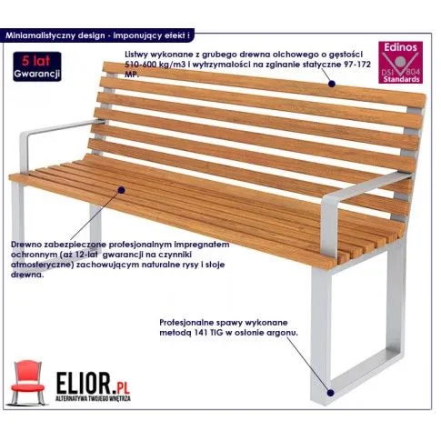 Szczegółowe zdjęcie nr 4 produktu Ławka ogrodowa 150cm Akira - 24 kolory