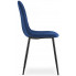 4x krzesło welurowe tapicerowane niebieskie paleo