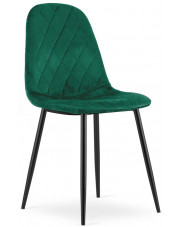 Zestaw metalowych tapicerowanych krzeseł 4 szt ciemny zielony - Paleo w sklepie Edinos.pl