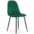 Zestaw metalowych tapicerowanych krzeseł 4 szt ciemny zielony - Twinti