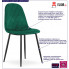 infografika kompletu 4 welurowych kuchennych krzeseł paleo zielony