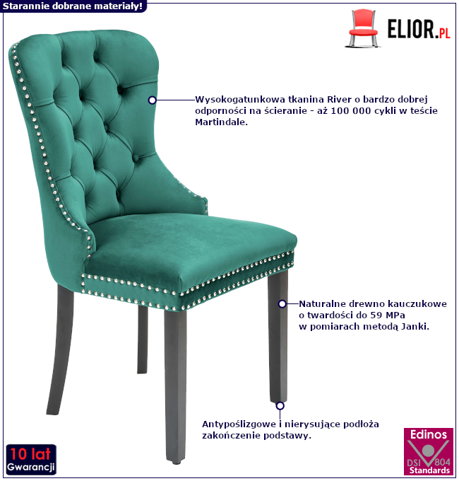 Produkt Zielone tapicerowane krzesło - Erega