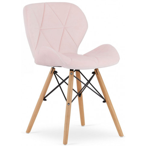 różowe krzesło aksamitne tapicerowane do jadalni zeno 4s
