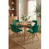 Zestaw zielonych 4 szt krzeseł kuchennych welurowych Inez 4S