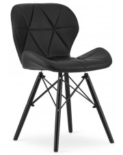 Komplet czarnych krzeseł skóra ekologiczna 4 szt - Zeno 5S w sklepie Edinos.pl