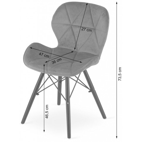 wymiary krzesła tapicerowanego z zestawu zeno 6s