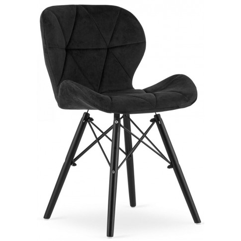 czarne welwetowe krzesła do salonu nowoczesnego zeno 6s