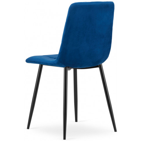 zestaw 4 krzeseł aksamitnych nowoczesnych niebieskich fabiola