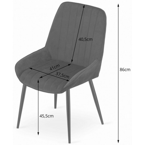 wymiary krzesła z kompletu krzeseł ciemnoszarych werso