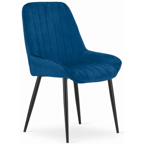 zestaw 4 szt niebieskich krzeseł tapicerowanych gabinet salon werso