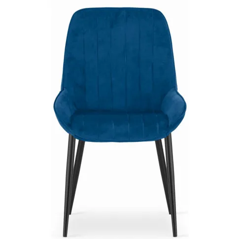 zestaw niebieskich krzeseł kuchennych welwetowych 4 szt werso