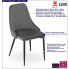 Infografika kompletu 4 szt welurowych krzeseł do salonu rodos kolor szary