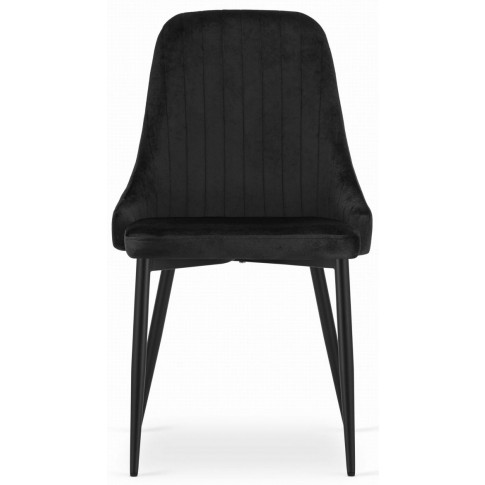 zestaw 4 czarnych metalowych krzeseł tapicerowanych rodos