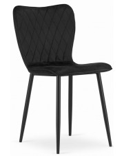 Zestaw czarnych krzeseł welurowych do salonu 4 szt - Keira w sklepie Edinos.pl