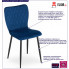 infografika komplet 4 niebieskich krzeseł welurowych do jadalni keira