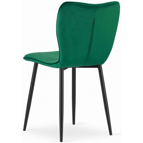 4x krzesło tapicerowane zielone metalowe jadalnia ciemnozielone keira