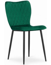 Komplet 4 szt zielonych krzeseł metalowych tapicerowanych - Keira