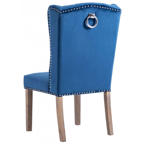 kobaltowe krzesło pikowane z kołatką kuchenne do jadalni oksana