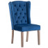 Niebieskie tapicerowane krzesło welurowe z kołatką - Oksana