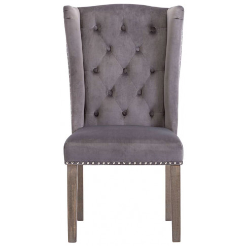 aksamitne krzesło szare tapicerowane z kołatką salon jadalnia oksana