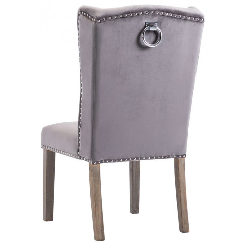 welurowe krzesło z kołatką eleganckie szare kuchenne oksana