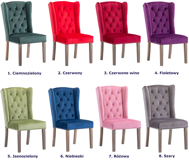 Kolory krzesła z kołatka Oksana
