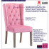 Infografika różowego krzesła pikowanego z kolatka oksana do jadalni