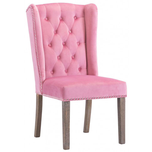 różowe krzesło tapicerowane do jadalni z kolatka oksana
