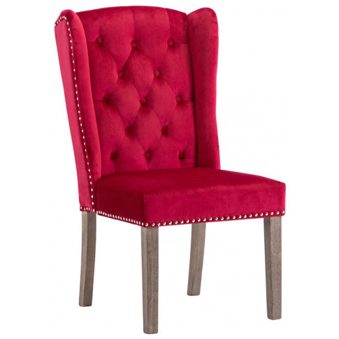 aksamitne krzesło pikowane z kołatką czerwone wino oksana