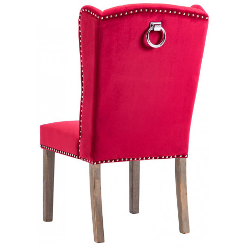 welurowe krzesło z kołatką i eleganckim pikowaniem do jadalni oksana czerwone wino