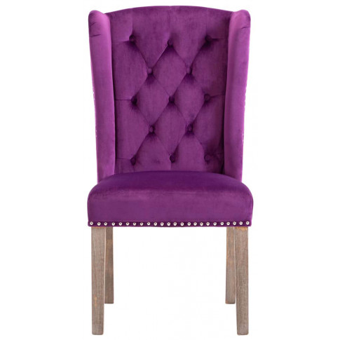 fioletowe krzesło pikowane z kołatką do jadalni oksana