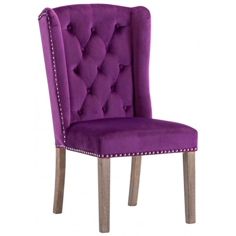 fioletowe tapicerowane krzesło ludwik z kolatka oksana kolor fioletowy
