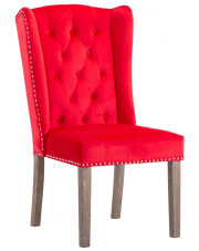 Czerwone aksamitne pikowane krzesło do jadalni - Oksana w sklepie Edinos.pl