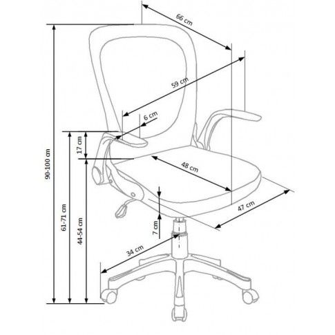 Szczegółowe zdjęcie nr 4 produktu Fotel obrotowy ze składanym oparciem Milter